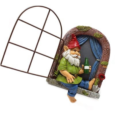 Tuinkabouter Boomknuffelaar Hars Elf Uit De Deur Boomknuffelaar Grappige Tuinboomdecoratie voor Buiten black