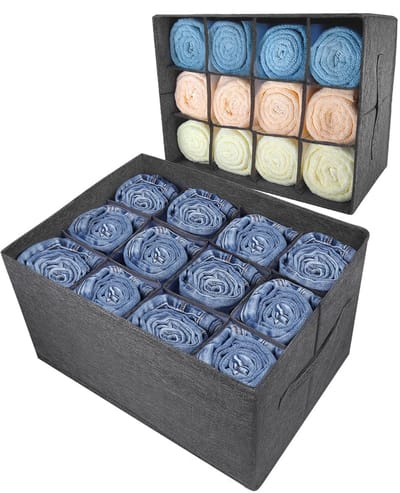 Unyqoos ® Optimaliseerbare Kledingkast Organizer met 12 Vakken voor Diverse Kledingstukken en Accessoires
