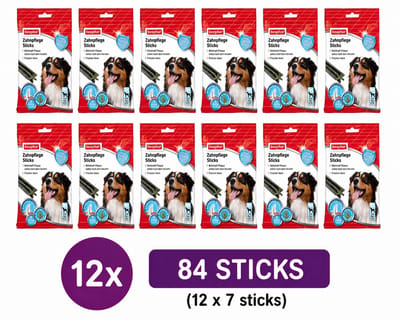 Dentastix Medium / Groot Hond Gebitsverzorging Voordeelpak 12x Beaphar Dental Sticks Hondensnack Tandverzorging Anti Tandplak Frisse Adem Kauwsnack Bulk Grootverpakking 84 Stuks