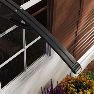 REDOM - Deurluifel - Weerbestendig En Stabiel - Voor Deur Of Raam - Aluminium En Polycarbonaat - Bruin