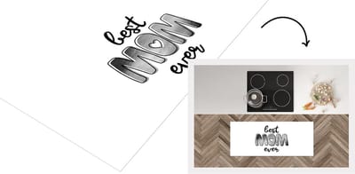 Keukenloper - Loper keuken - Spreuken - Quotes Best Mom Ever - Moederdag cadeautje - Mama - zwart wit - 120x50 cm - Keukenloper vinyl
