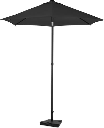 VONROC Premium Parasol Torbole – Ø200cm - Duurzame stokparasol – combi set incl. parasolvoet van 20 kg - UV werend doek - Antraciet/Zwart – Incl. beschermhoes