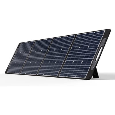 OUKITEL PV200 200W Opvouwbaar Zonnepaneel, Verstelbare Standaard voor Zonnegenerator, Zonnepanelen voor Buiten Kamperen, voor OUKITEL P2001 zwart