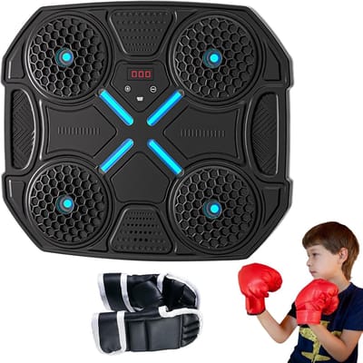 Boks Muziek Machine - Trainingsapparaat Boksen - Thuis Workout - Geïntegreerde Geluidsboxen - 32x28x5.5cm - Zwart
