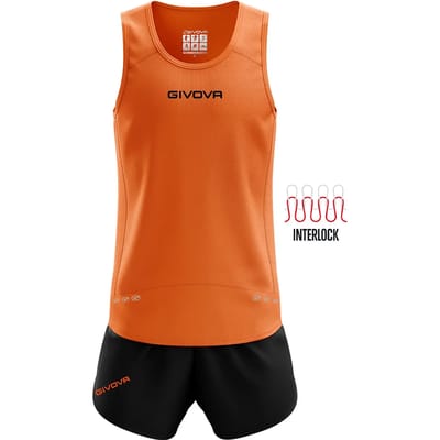 Hardlopen/Running Givova New York Set, Fluo Oranje/Zwart, maat XL