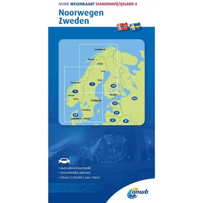 Scandinavië/Ijsland 4. Noorwegen-Zweden - Anwb Wegenkaart