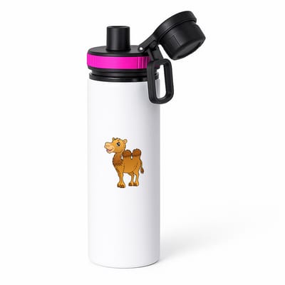 Hacebo® - Kamelen waterfles met draaidop roze - Alpaca - Dieren liefhebbers - Dieren - dromedaris - water fles - 850ML