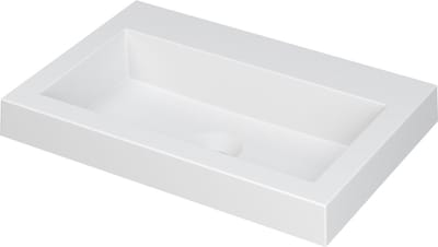 INK® Dock wastafel polystone zonder kraangat 60x6x40cm, mat wit
