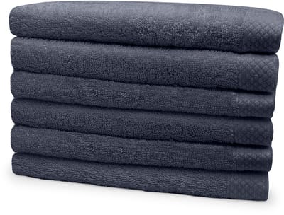 Eleganzzz Handdoeken Set - Set van 6 - Handdoek 50x100cm - 420 gr/m2 - 100% Katoen - dark grey