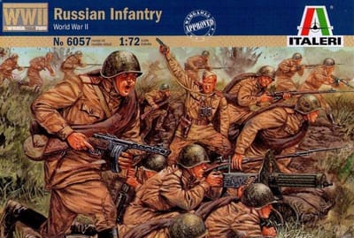 Italeri Modelbouwpakket Militaire voertuigen - 6057 Russian Infantry - Russische Soldaten WWII - 46 Figuren Plastic - 1:72 - Modelbouw