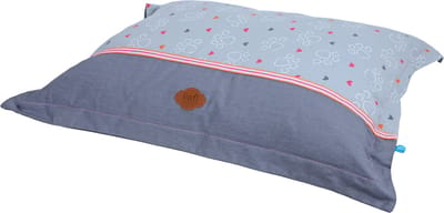 Lief! hondenkussen Volant girls grijs/roze 100 x 80 cm