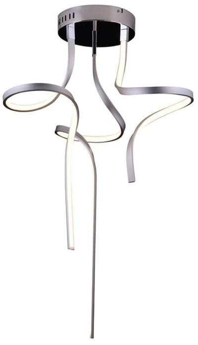 LED plafondlamp "Loop Line" Metaal Zwart, Zilver LED hanglamp Hoogte 83cm