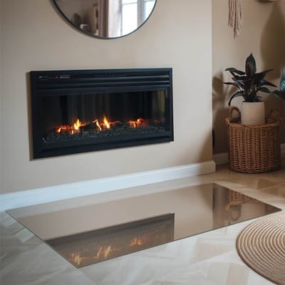 Coloray Vloerplaat Houtkachel - Plaat voor Onder Houtkachel - 120 cm x 80 cm - Open Haard Accessoires - Bruin Vloerplaat Kachel - Onderplaat - Plaat onder Houtkachel - Kachel Onderplaat - Onderplaat Voor Houtkachel