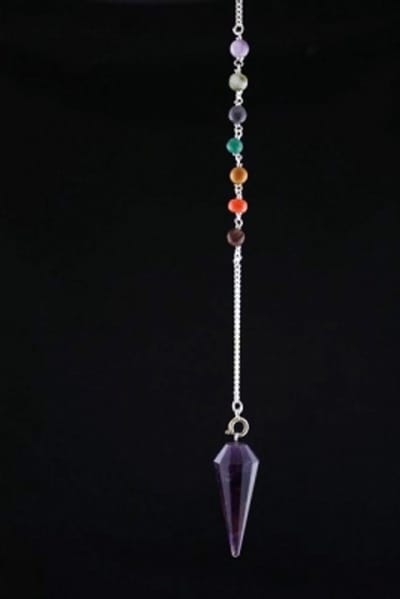 Pendel amethist & chakraketting - 3-4 cm - 16 g