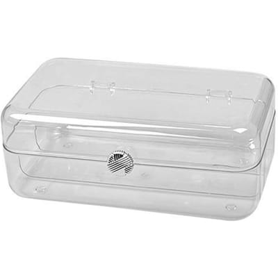 Lange Cosmetische Opbergorganizer Doos met Transparant Deksel Stofdichte Cosmetische Opbergruimte Sieraden Displaydozen A white