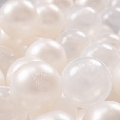KiddyMoon Ballenbak ballen voor Kinderen Ø7 cm met 300 Stuks - Kinderballen baby - Speelballen voor Ballenbad - BPA-vrij - Ballenbak ballen - Kleurrijke ballen - Baby Speelgoed - Parel Transparant