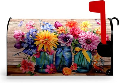Brievenbus Cover - Brievenbus Decoratie - Brievenbus Versieren - Magnetische Bevestiging - 53 x 46 cm - Kleurrijk