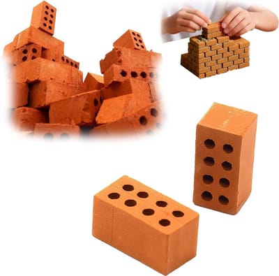 Miniatuur Bouwstenen 100 Stuks Rood - Plastic Blokken 2 x 1 x 1 cm - Creatieve DIY Accessoires voor Modelbouw, Knutselen en Poppenhuisdecoratie