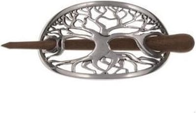 St Justin Tree of Life Haarspelden - Zilveren Haaraccessoires Boom van leven haarspeld