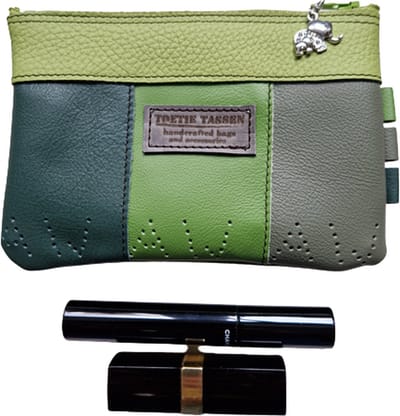 Toetie & Zo Handgemaakte Makeuptas - Etui - Leer - Groen - Telefoontas - Makeuptas - Pennenetui - Medicijnhoesje - Leder