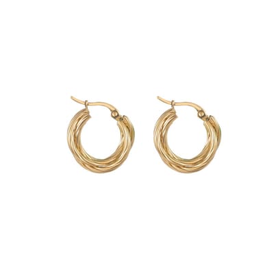 Go Dutch Label Oorring 2 hoops gedraaid Goud E1736-2
