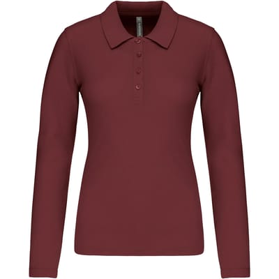 Polo dames met lange mouwen Kariban Piqué