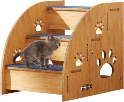 Huisdier Trappetje - Katten en Honden - Veilig Bereiken - Antislip Matten - 3 Lagen - Meerkleurig
