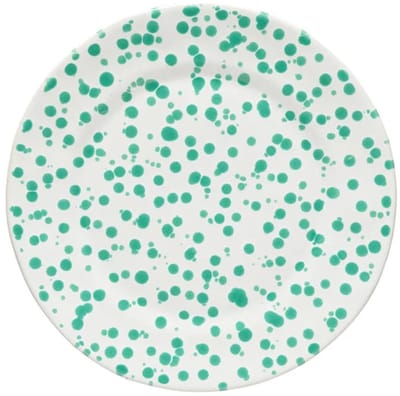 Costa Nova Portugees Aardewerk dinerbord groen met witte verfspatten 27 cm collectie Rafaela