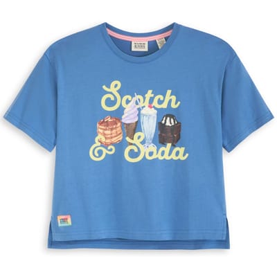 Scotch & Soda Girls S&s Ct Jersey Ss Fashion Top Blue/grey Taglia: XL | T-shirt Outlet | kids | Blu