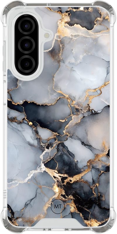Hoesje (shockproof) geschikt voor Samsung Galaxy A26 - Marble mist - Extra sterke case - TPU/polycarbonaat - Marmer - Grijs, Transparant