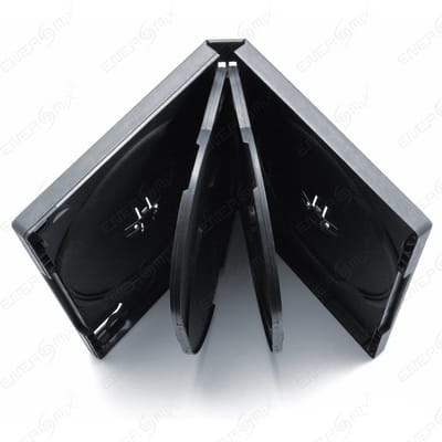 Jhubersproducts - CD/DVD-Box 6-voudig - Hoogwaardige opslag - Zwart - Voor 6 discs - Extra buitenhoes - Stabiele push-knoppen