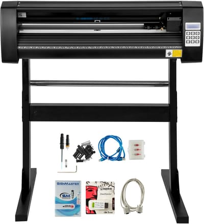 28 Inch Vinyl Snijmachine, 720 mm Papierinvoer Plotter met Stabiele Bodemstandaard, Zwart