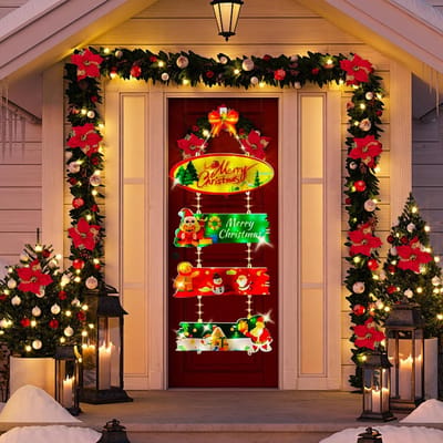 Kerstverlichting voor buiten, batterij, led-kerstman, ladderlicht, 8 modi, geschikt voor kerstdecoratie binnen en buiten, ramen, balkons, muren, tuinen
