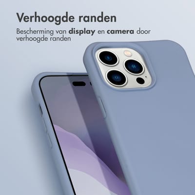 imoshion Hoesje - Geschikt voor Apple iPhone 14 Pro Max - Color Backcover met afneembaar koord - Ash Blue
