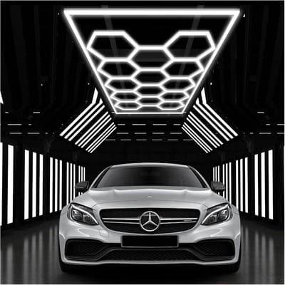 Hexagonale LED Verlichting - Modulaire Lampen - Werkplaats Verlichten - Superhelder 672W - 81 Buislampen - Wit