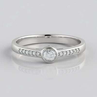 Cavill - Zilveren ring 925 Sterling zilver - Cambodjaanse Zirkoon 0.363 ct + 12 Zirkonen 0.506 ct - Bezel en Pavé - Elegant