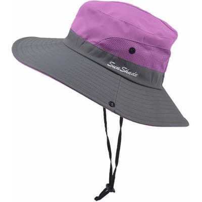 Chapeau de Soleil d'Été pour Femme d'Extérieur Trou pour Queue de Cheval Chapeau de Pêcheur Protection Solaire Chapeau de Soleil Respirant Chapeau d'Alpinisme Style Parent-Enfant