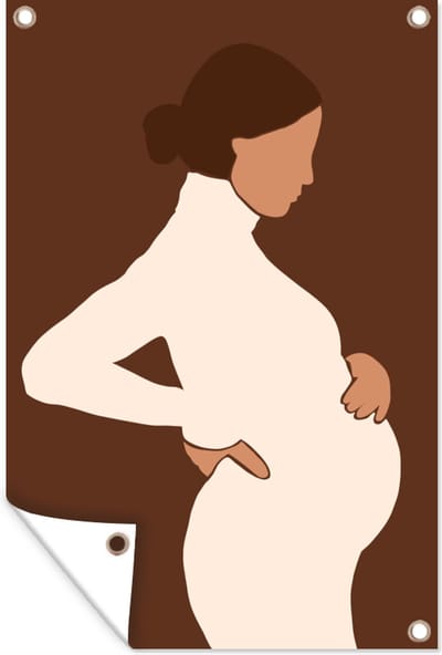 Muurdecoratie Zwangerschap - Vrouwen - Mama - Ouderschap - 120x180 cm - Tuinposter - Tuindoek