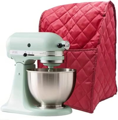 Keukenmixerhoes - Blenderhoes Opbergtas - Keuken Organisatie - Gewatteerd Polyester - 45x31x27cm - Zwart Rood