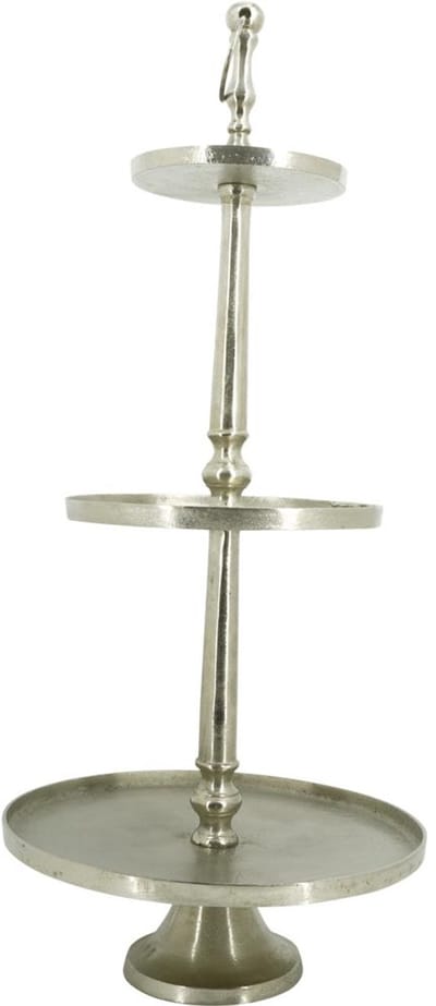 Lesli Living - Etagère Brush - Zilver - Ø41x89cm