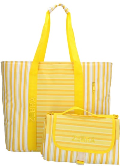 Zebra Trends Sally Deluxe Strandtas - Natgoedvak - Picknick - Strand - Antidiefstal - Geel