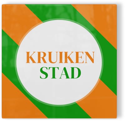 Tegeltje Tilburg Kruikenstad - oranje groen wit - tegeltje carnaval - tegeltje met tekst