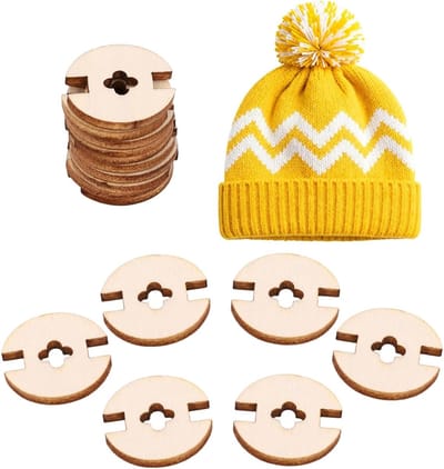 Handgemaakte houten knopen voor beanies - 60 stuks, ideaal voor naaien, breien en haken in 4-blaadjes bloemenstijl