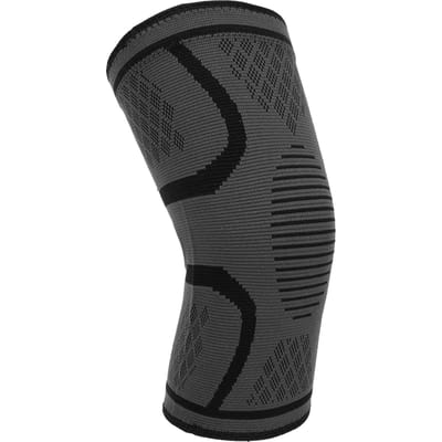 Kniecompressiemouwen Zwart Ademend Antislip Bescherming Knieondersteuningsbrace voor Mannen Vrouwen(L ) L gray