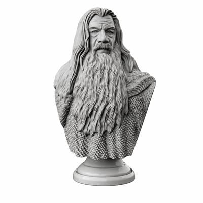 Fantasy Tovenaar Beeld Geïnspireerd op Gandalf – 15 cm – Decoratief Verzamelobject – Grijs
