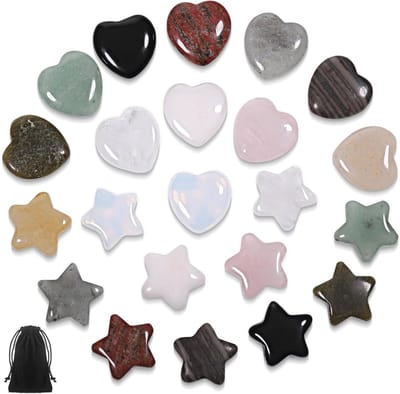 Healing Crystals Set van 22 Stuks voor Beginners - Edelstenen voor Stressverlichting, Meditatie en Yoga, Perfecte Mindfulness Cadeaus