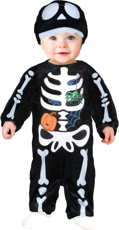 Fiestas Guirca - Babykostuum skeleton boo - 12-18 maanden - Carnavalskleding - Carnaval - carnavalskleding 2027 - Carnaval kostuum