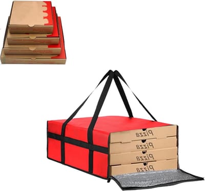 Vouwbare Koeltas voor Pizza, Thermische Tas voor Afhaalmaaltijden, Ideaal voor Picknicks en Kamperen, Rood