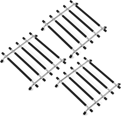 Trivets voor keukenwerkbladen - set van 3 zwarte hittebestendige keukenwerkblad beschermers met anti-slip basis