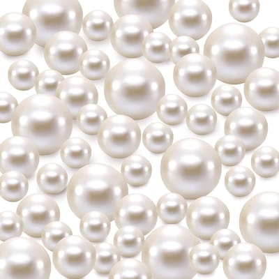 150 stuks witte gemengde kunstparels, 8 mm, 14 mm, 20 mm, kralen voor vazenvulling, doe-het-zelf sieraden, bruiloftsdecoraties